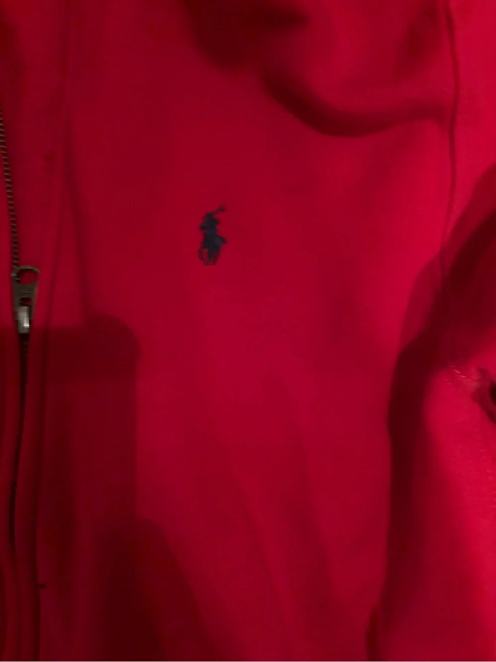Ralph Lauren Bright Red Zip Hoodie with Polo Logo